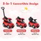 3 In 1 Kids Ride On Push Car with Detachable Handle and Safety Guardrail